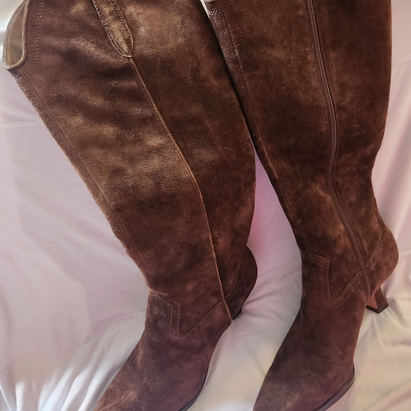 Dolce Vita Chocolate Suede Over the Knee Boots - Picture 3 of 8